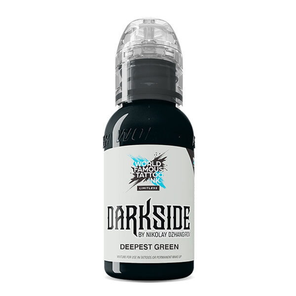 World Famous Limitless - Tattoo Ink -  Darkside by Nikolay Dzhangirov - Deepest Green 30 ml