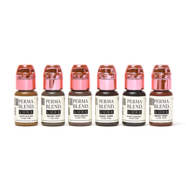 PERMA BLEND - LUXE - PMU Pigment - Ready Set Go Pre-Modified Set - 6 x 15 ml