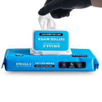 EMALLA - Tattoo Wipes Green Soap - XL 20 cm x 20 cm - 48 pcs/pack