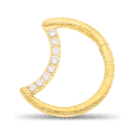 Piercing Clicker - Crystal - Moon Design - 1.2 x 8 mm