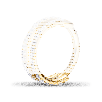 Piercing Clicker - Double Ring with Two Crystal Rows -...