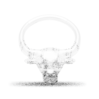 Piercing Clicker - Crystal - Bull Skull Design - 1.2 x 10 mm