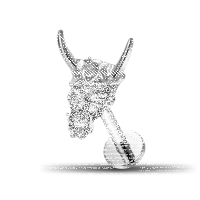 Piercing Labret - Demon Head Design - 1.2 x 6 mm