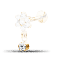 Piercing Labret - Crystal Flower + Dangle - 1.2 x 6 mm