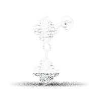 Piercing Labret - Crystal Diamond + Dangle - 1.2 x 6 mm