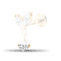 Piercing Labret - Crystal Bud + Dangle - 1.2 x 6 mm