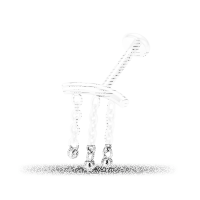 Piercing Labret - Arc + 3 Chains - 1.2 x 6 mm
