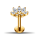 Piercing Labret - Crystal Lotus Flower Design - 1.2 x 6 mm