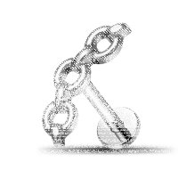 Piercing Labret - Chain Design - 1.2 x 6 mm