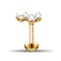 Piercing Labret - Crystal Cloud Design - 1.2 x 6 mm