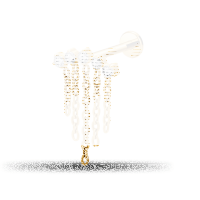 Piercing Labret - Crystal Arc + 5 Chains - 1.2 x 6 mm