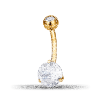 Banana Belly Button Piercing - 2 Crystals - 1.6 x 10 mm