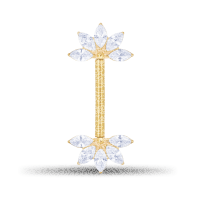 Barbell Push Fit - Crystal Lotus Flower Design - 1.6 x 16 mm
