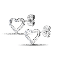 Earlobe Stud - Crystal Heart - 0.8 x 11 mm