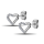 Earlobe Stud - Crystal Heart - 0.8 x 11 mm