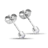 Earlobe Stud - Round Crystal - 0.8 x 11 mm