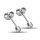 Earlobe Stud - Round Crystal - 0.8 x 11 mm