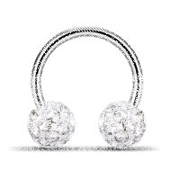 Circular Barbell - 2 x 3 mm Crystal Balls - 1.2 x 6 mm