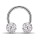 Circular Barbell - 2 x 3 mm Crystal Balls - 1.2 x 6 mm