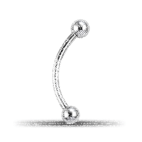 Banana Eyebrow Piercing - with 3 mm Balls - 1.2 x 8 mm