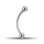 Banana Eyebrow Piercing - with 3 mm Balls - 1.2 x 8 mm