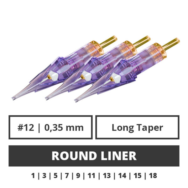 AVA - Tattoo Cartridges - Arrow - Round Liner 0,35 mm LT - 20 pcs.