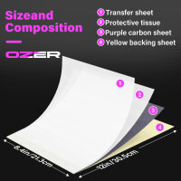 OZER - Tattoo Stencil Paper - Thermal - 21.3 x 30.5 cm - 50 Sheets/Pack